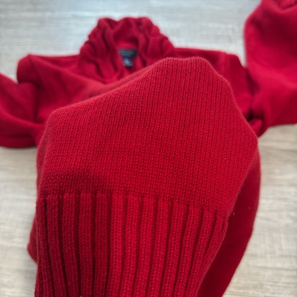 Chaps women’s Vibrant Red Cowl Neck Sweater size L 100%cotton - Picture 11 of 11
